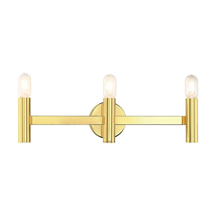 Livex Copenhagen 3 Light ADA Vanity Sconce, Polished Brass - 10343-02