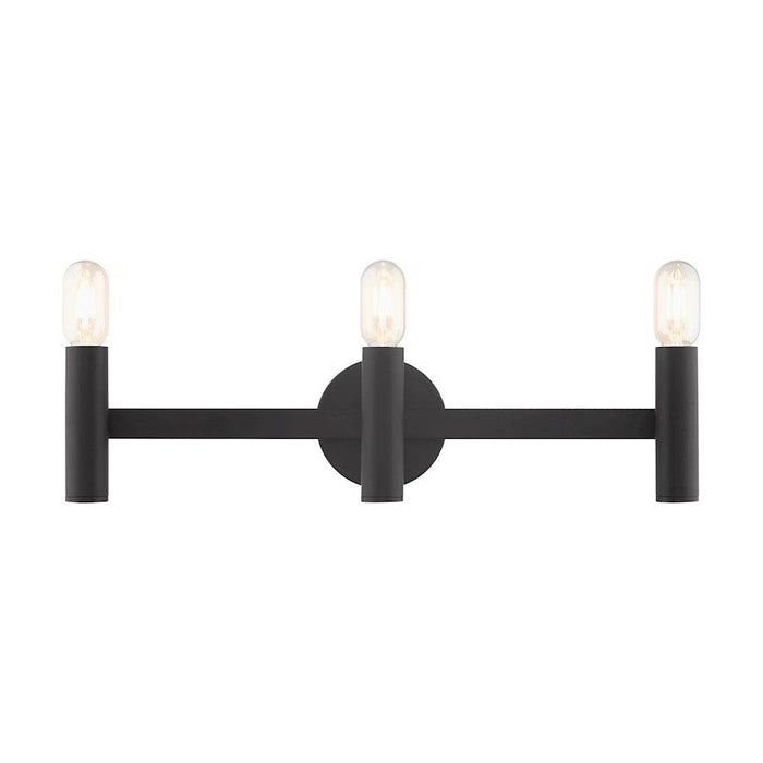 Livex Copenhagen 3 Light ADA Vanity Sconce, Black - 10343-04