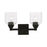 Livex Aragon 2 Light Vanity Sconce, Black/Clear Seeded - 10382-04