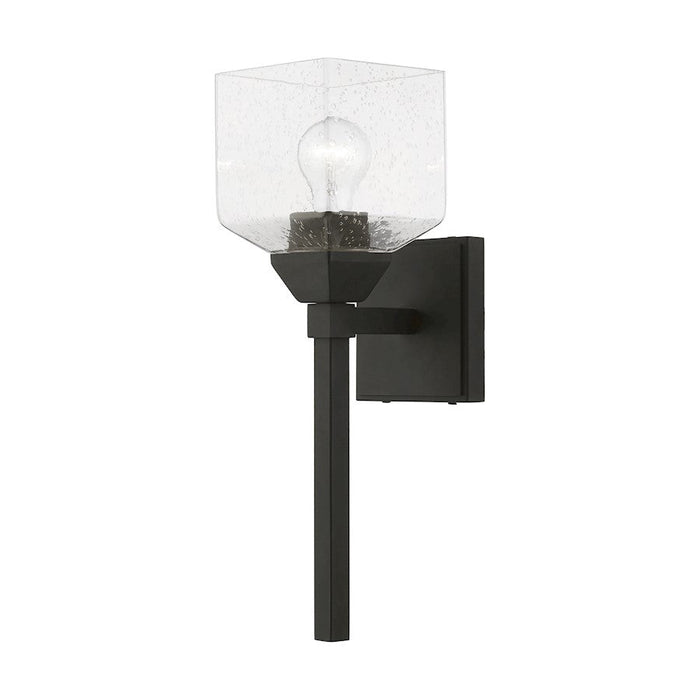 Livex Aragon 1 Light Wall Sconce, Black/Clear Seeded - 10389-04