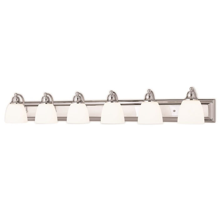 Livex Springfield 6 Light Bath Vanity, Polished Chrome/Opal - 10506-05