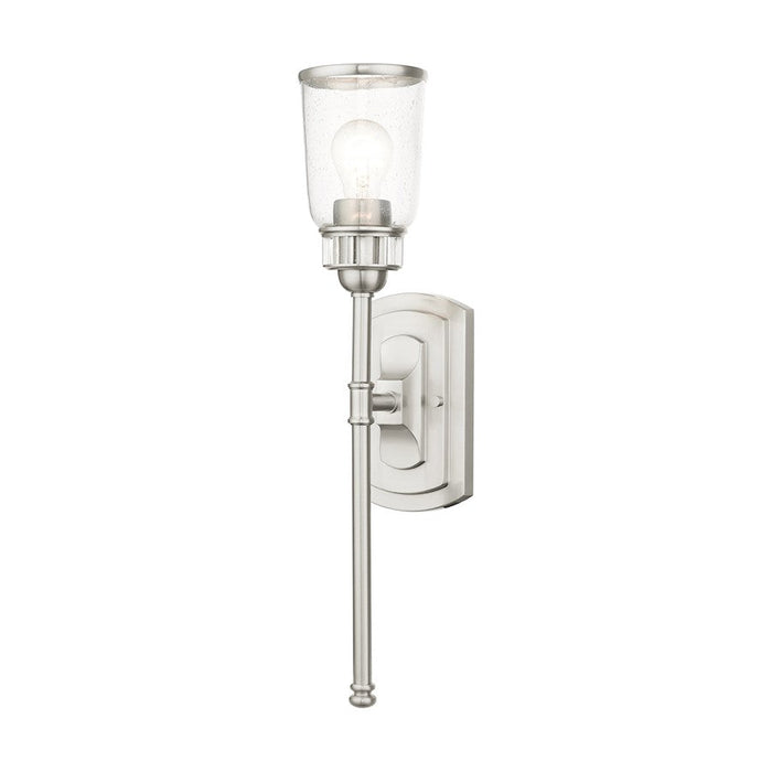 Livex Lawrenceville 1 Light Wall Sconce, Brushed Nickel - 10511-91