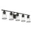 Livex Lawrenceville 5 Light Large Vanity Sconce, Black/Clear Seeded