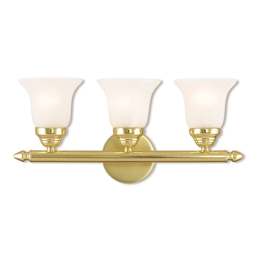 Livex Neptune 3 Light Bath Vanity, Polished Brass/Alabaster - 1063-02