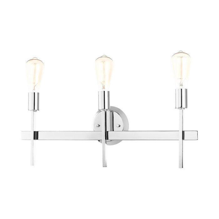 Livex Prague 3 Light Vanity Sconce, Polished Chrome - 13883-05