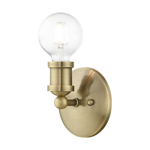 Livex Lansdale 1 Light ADA Wall Sconce, Antique Brass - 14420-01