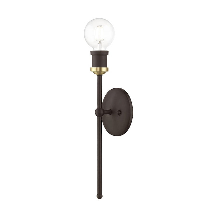 Livex Lansdale 1 Light ADA Single Sconce, Bronze/Antique Brass - 14421-07