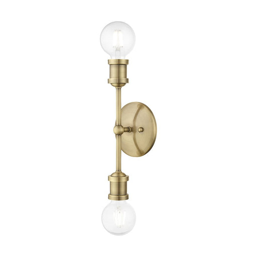 Livex Lansdale 2 Light ADA Vanity Sconce, Antique Brass - 14422-01