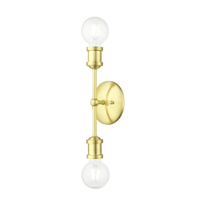 Livex Lansdale 2 Light ADA Vanity Sconce, Satin Brass - 14422-12