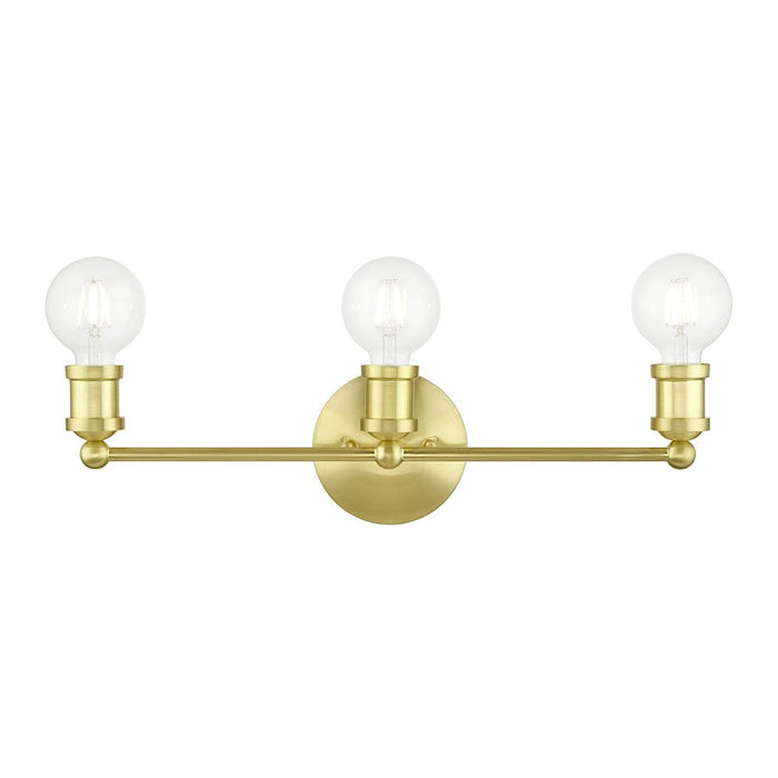 Livex Lansdale 3 Light ADA Vanity Sconce, Satin Brass - 14423-12