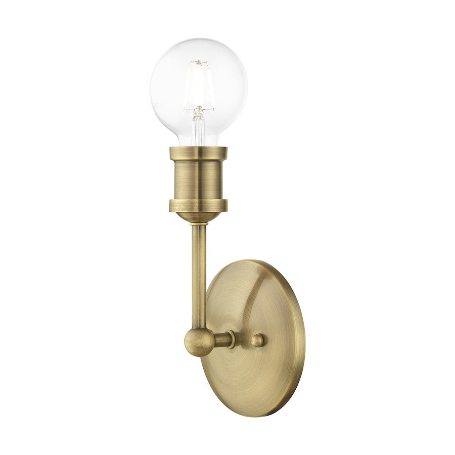 Livex Lansdale 1 Light ADA Vanity Sconce, Antique Brass - 14429-01