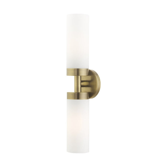 Livex Aero 2 Light ADA Vanity Sconce, Antique Brass - 15072-01