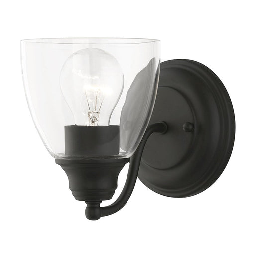 Livex Montgomery 1 Light Wall Sconce, Black/Clear - 15131-04