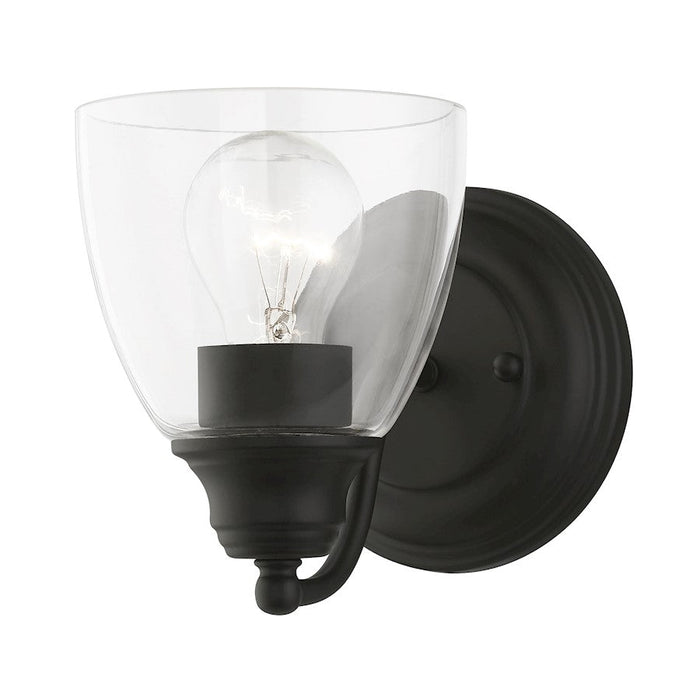 Livex Montgomery 1 Light Wall Sconce, Black/Clear