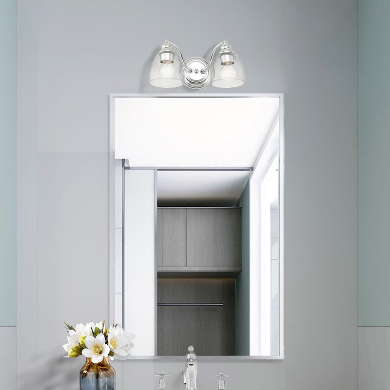 Livex Montgomery 2 Light Vanity Sconce, Black/Clear