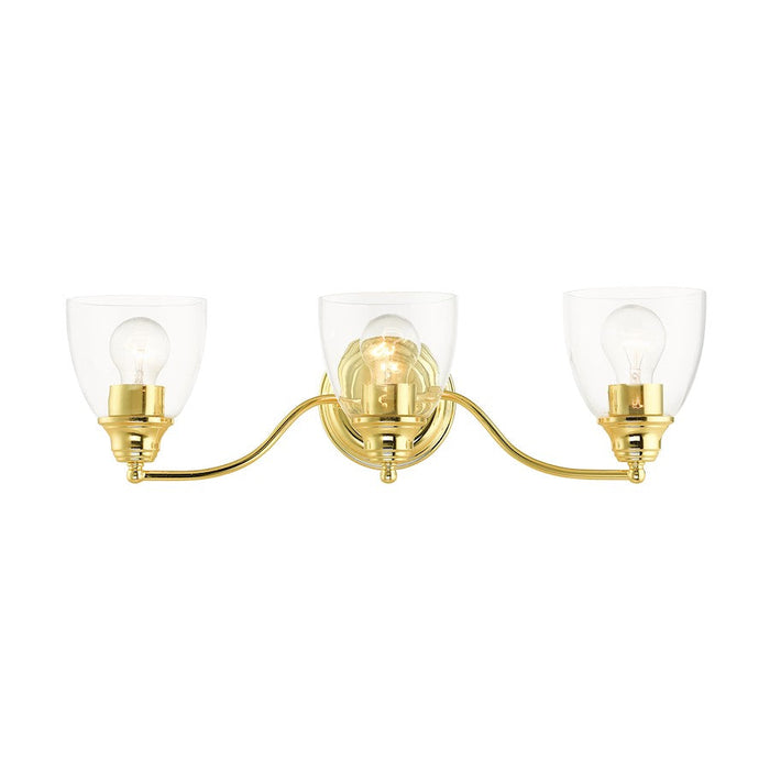 Livex Montgomery 3 Light Vanity Sconce, Polished Brass - 15133-02