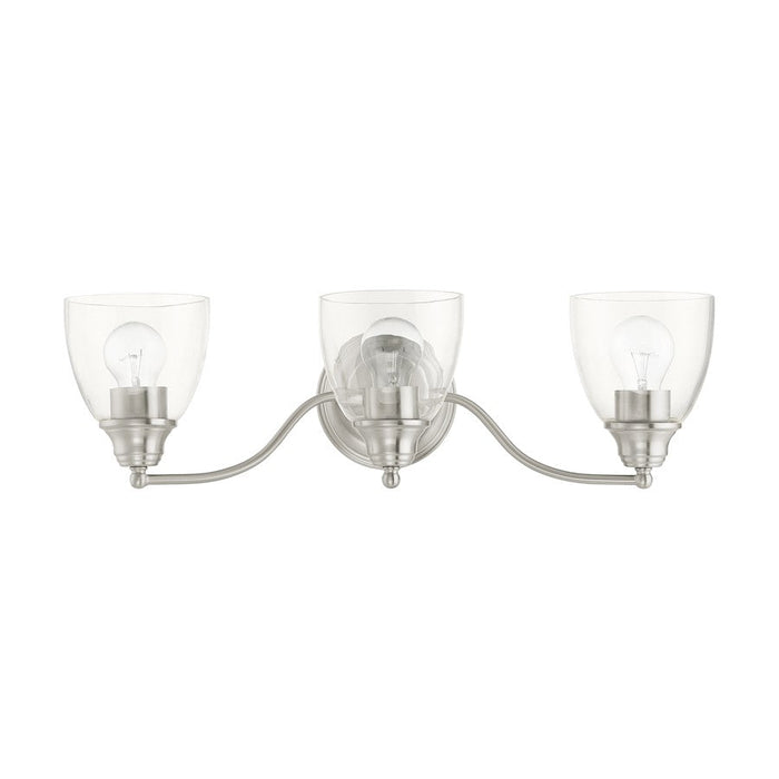 Livex Montgomery 3 Light Vanity Sconce, Brushed Nickel - 15133-91