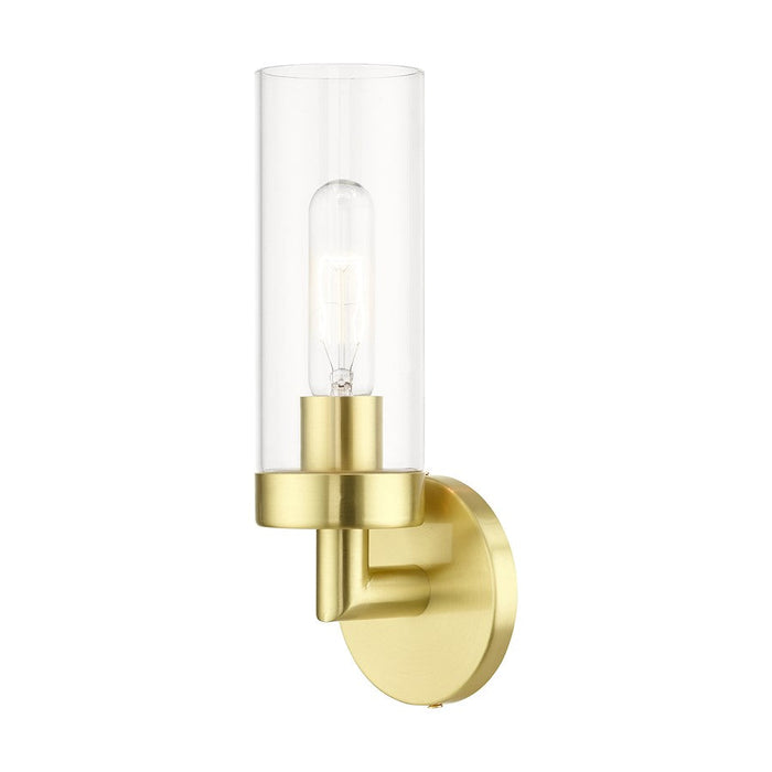 Livex Ludlow 1 Light ADA Single Sconce, Satin Brass/Clear - 16171-12