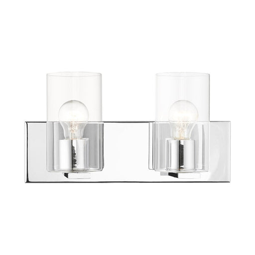 Livex Zurich 2 Light Vanity Sconce, Polished Chrome/Clear Glass - 16552-05