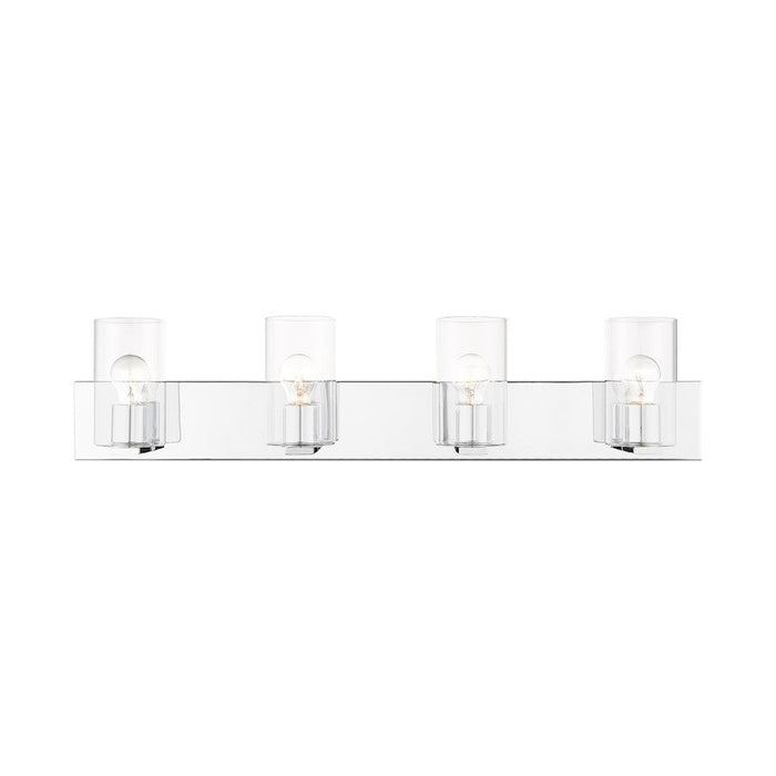 Livex Zurich 4 Light Vanity Sconce, Polished Chrome/Clear Glass - 16554-05