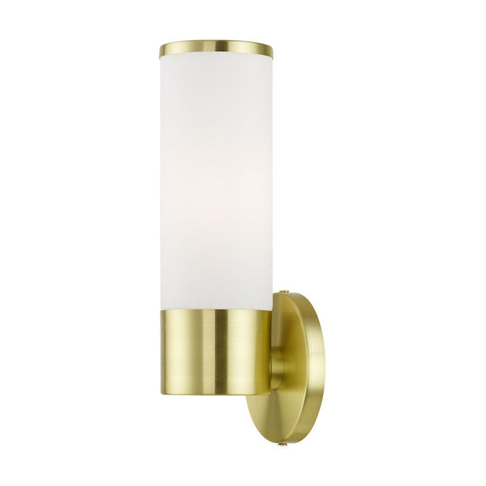 Livex Lindale 1 Light ADA Wall Sconce, Brass/Opal White Twist Lock