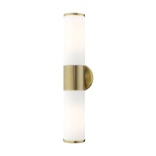 Livex Lindale 2 Light ADA Vanity Sconce, Antique Brass - 16562-01