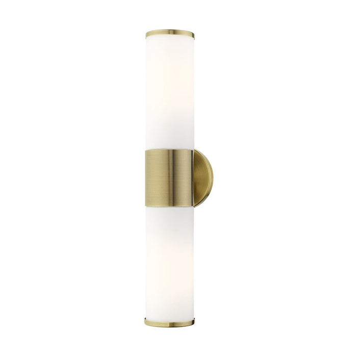 Livex Lindale 2 Light ADA Vanity Sconce, Antique Brass - 16562-01