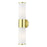 Livex Lindale 2 Light ADA Vanity Sconce, Brass/Opal White Twist Lock - 16562-12