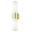 Livex Lindale 2 Light ADA Vanity Sconce, Brass/Opal White Twist Lock