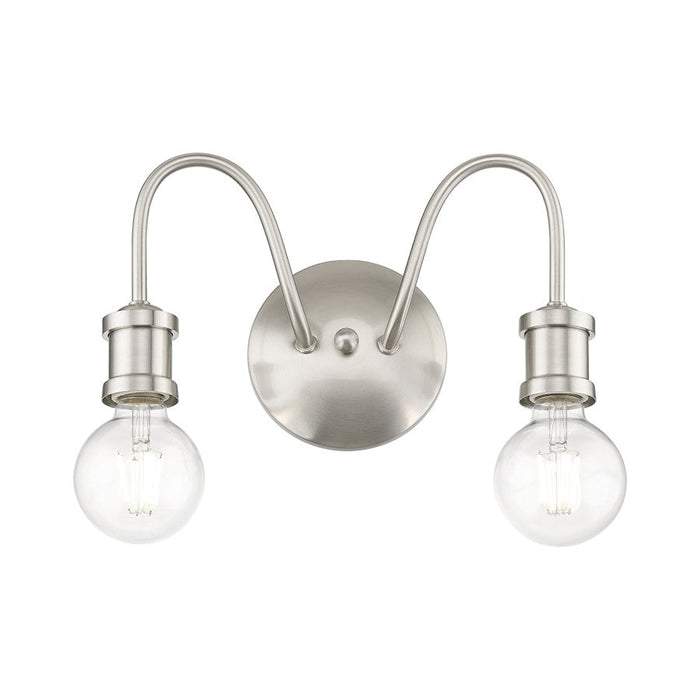 Livex Lansdale 2 Light Vanity Sconce, Brushed Nickel