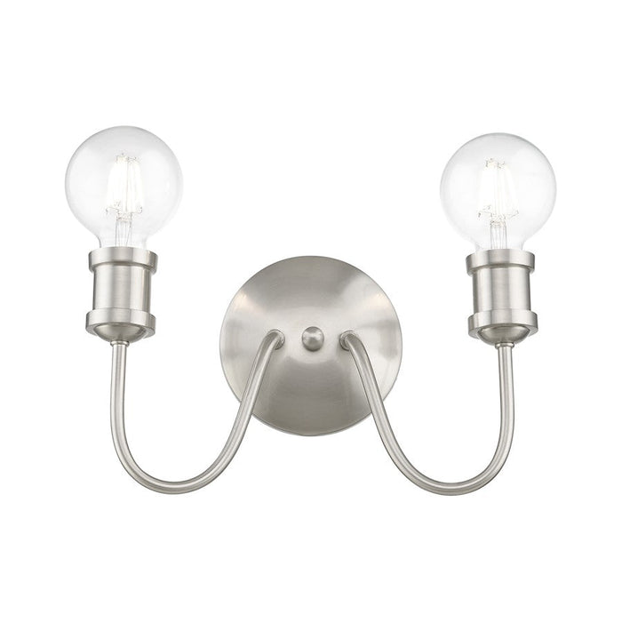 Livex Lansdale 2 Light Vanity Sconce, Brushed Nickel