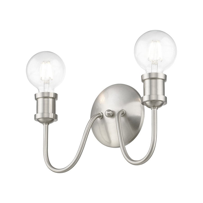 Livex Lansdale 2 Light Vanity Sconce, Brushed Nickel