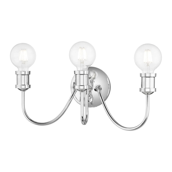 Livex Lansdale 3 Light Vanity Sconce, Polished Chrome - 16573-05