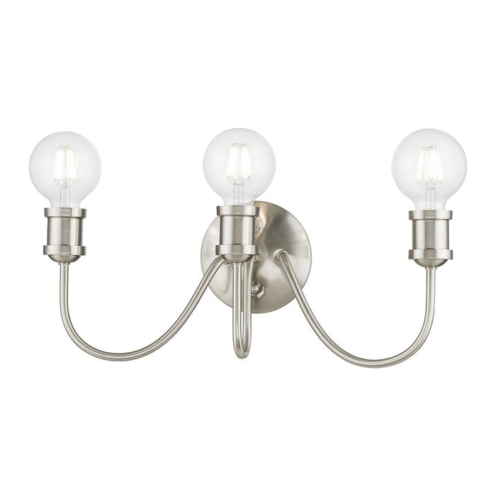 Livex Lansdale 3 Light Vanity Sconce, Brushed Nickel - 16573-91