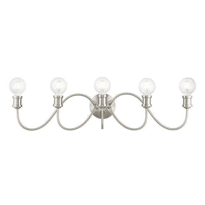 Livex Lansdale 5 Light Large Vanity Sconce, Brushed Nickel - 16575-91