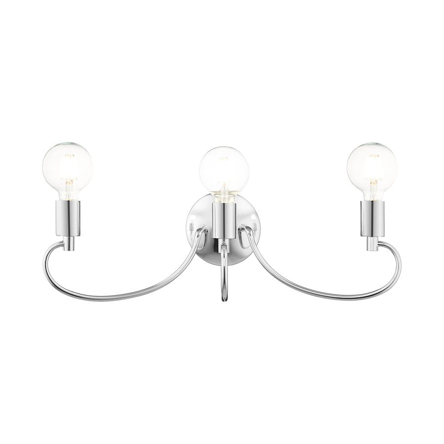 Livex Bari 3 Light Vanity Sconce, Polished Chrome - 16583-05