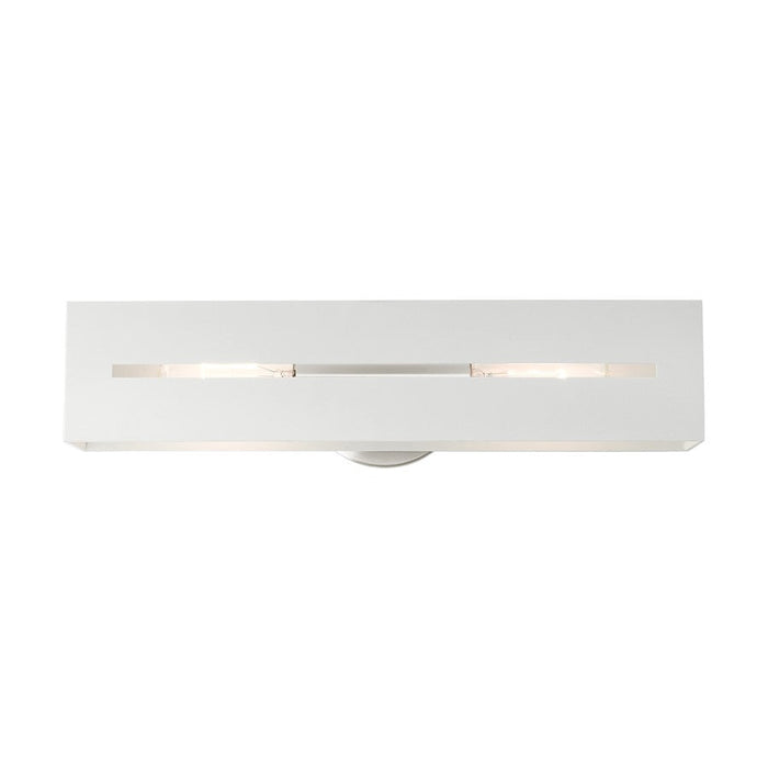 Livex Soma 2 Light ADA Vanity Sconce, White/Brushed Nickel Accents - 16682-13