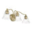 Livex Moreland 3 Light Vanity Sconce, Antique Brass/Clear