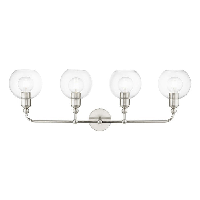 Livex Downtown 4 Light Large Sphere Vanity Sconce, Brushed NK - 16975-91