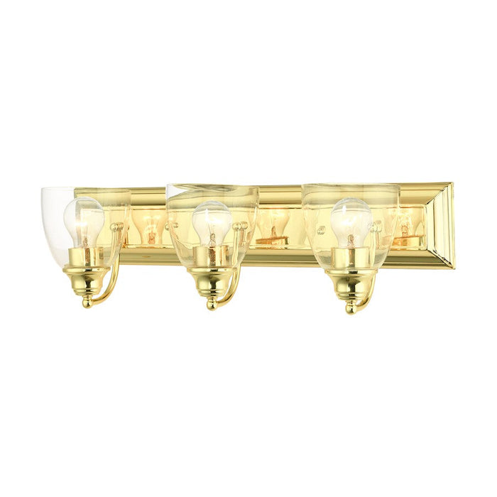 Livex Birmingham 3 Light Vanity Sconce, Polished Brass - 17073-02