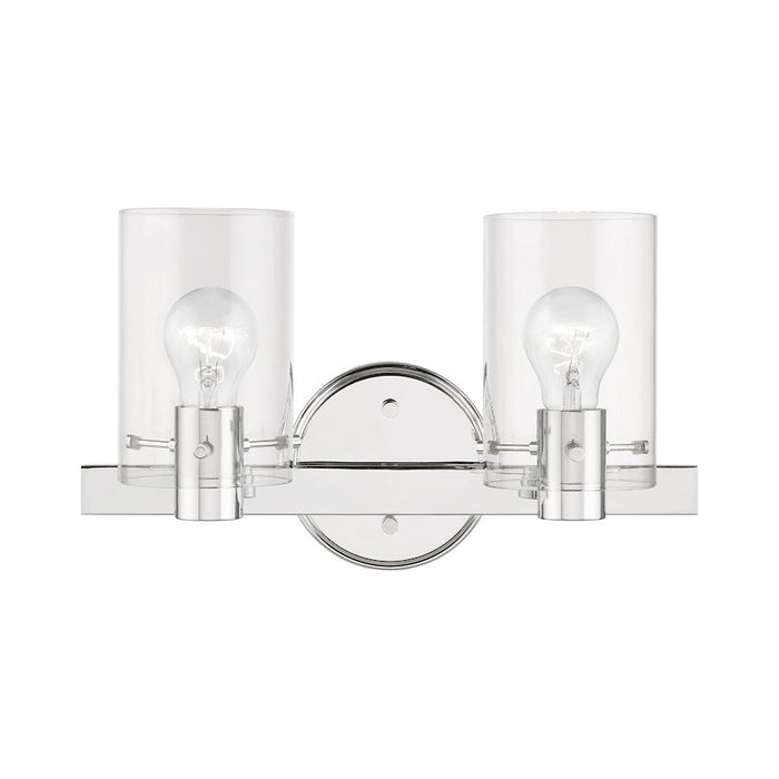 Livex Munich 2 Light Vanity Sconce, Polished Chrome/Clear - 17232-05