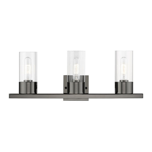 Livex Carson 3 Light Vanity Sconce, Black Chrome/Clear - 17313-46