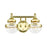 Livex Oldwick 2 Light Bath Vanity, Polished Brass/Hand Blown Clear