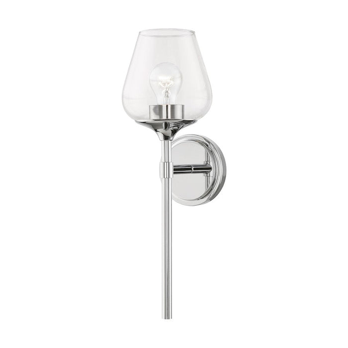 Livex Willow 1 Light Wall Sconce, Polished Chrome/Clear - 17471-05