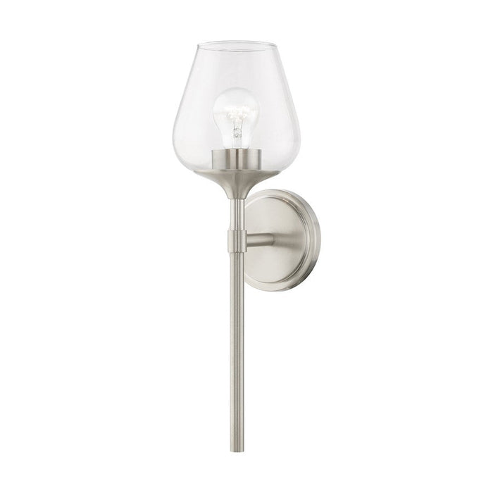 Livex Willow 1 Light Wall Sconce, Brushed Nickel/Clear - 17471-91