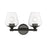 Livex Willow 2 Light Vanity Sconce, Black Chrome/Clear - 17472-46