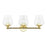 Livex Willow 3 Light Vanity Sconce, Polished Brass/Clear - 17473-02