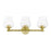 Livex Willow 3 Light Vanity Sconce, Satin Brass/Clear - 17473-12