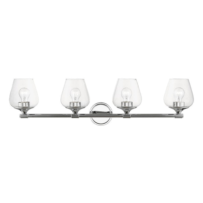 Livex Willow 4 Light Vanity Sconce, Polished Chrome/Clear - 17474-05