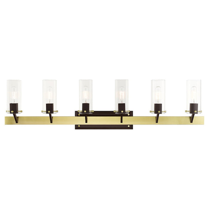 Livex Beckett 6 Light Vanity Sconce, Satin Brass - 17826-12